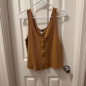 Old Navy Tan Buttoned Tank Top